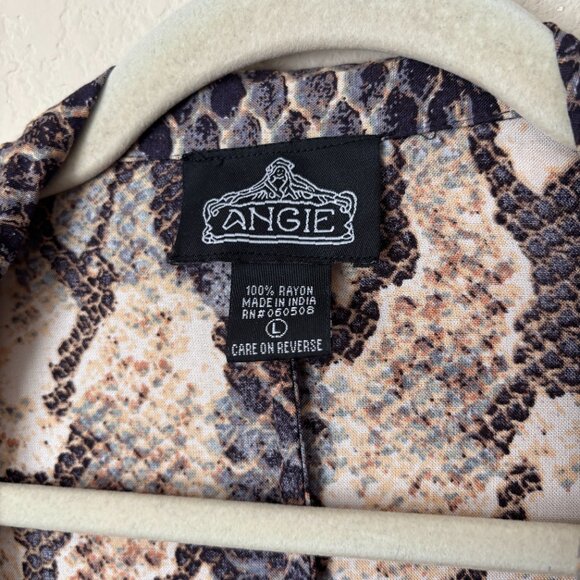 Angie Boho Reptile Print Longline Cardigan Jacket Duster - Picture 2 of 13